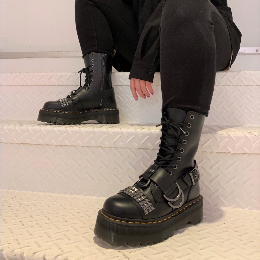 jadon hi stud leather platform boots